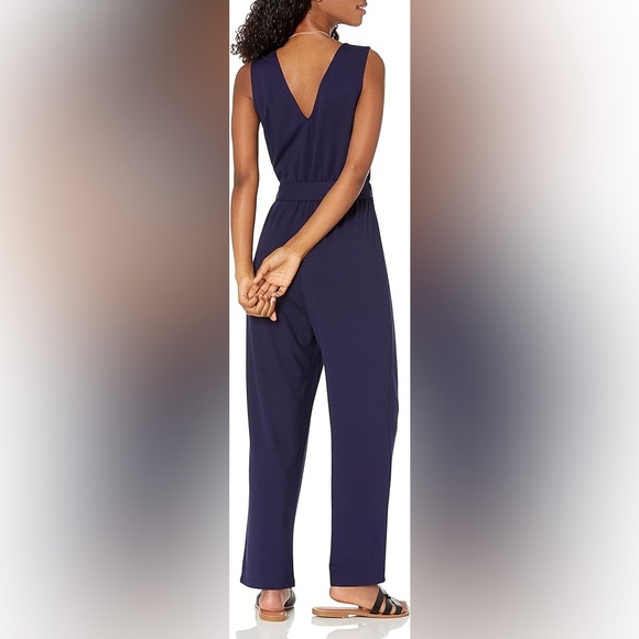 🌀 The Drop - Women's Navy Sleeveless Wrap Jumpsuit - XL - Picture 3 of 6